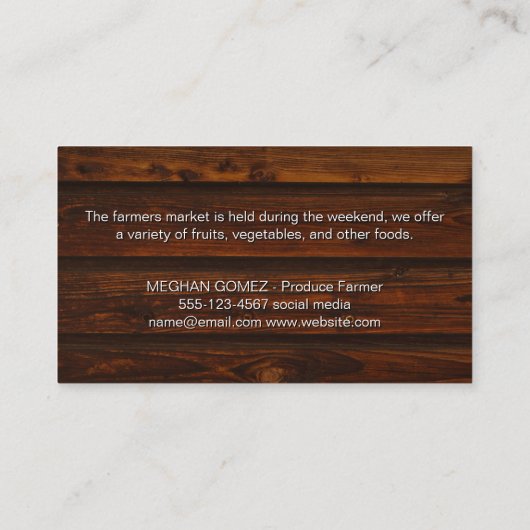 Markenzeichen "Mixed Berries/Bauern" Visitenkarte (Rückseite)