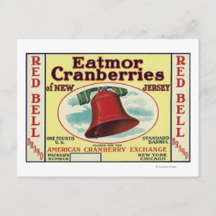 Markenzeichen von Red Bell Eatmor Cranberries Postkarte