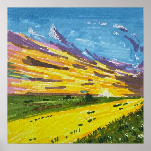 Marker Landscape Painting Poster (Vorne)