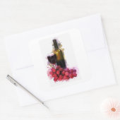 Marker, Weinglas, Flasche, Trauben Quadratischer Aufkleber (Umschlag)