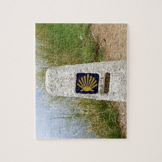 Marker Zero bei Cape Finisterre, Spanien Puzzle (Vertikal)
