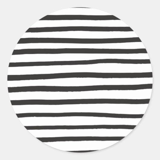 Markerstreifen in Schwarzweiß Runder Aufkleber (Vorderseite)