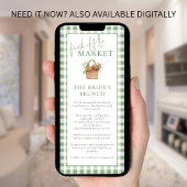 Market Brunch Gingham Bridal Shower Menu Card Einladung