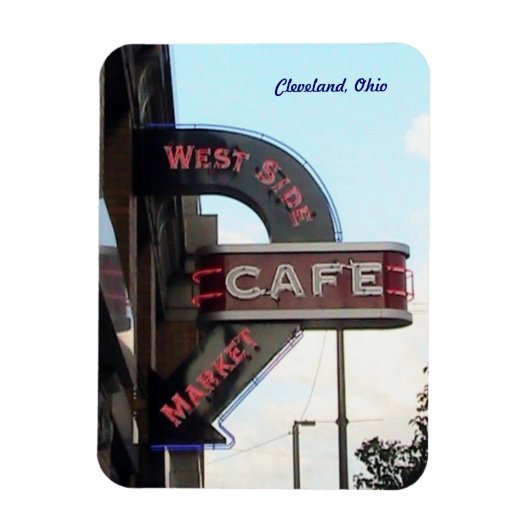 Market Café Sign Cleveland Ohio Magnet (Vertikal)