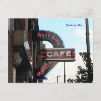 Market Café Sign, Cleveland Ohio Postkarte