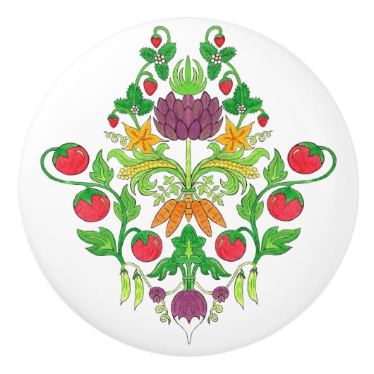 Market Damask Keramikknauf (Vorderseite)