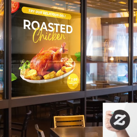 Market Deli geröstetes Hühnerpreisangebot individu Fensteraufkleber (Restaurantfenster)