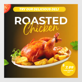 Market Deli geröstetes Hühnerpreisangebot individu Fensteraufkleber