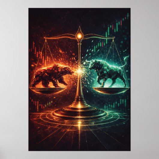 Market Equilibrium, Day Trading, Abstract Geometry Poster (Vorne)