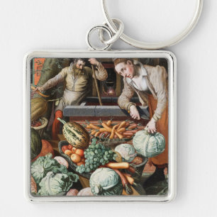 "Market Scene" - Schlüsselketten Vintager Kunst Schlüsselanhänger