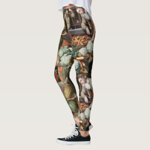 "Market Scene" Vintage Leggings
