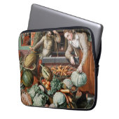 "Market Scene" Vintage Notebook-Ärmel Laptopschutzhülle (Vorderseite Links)