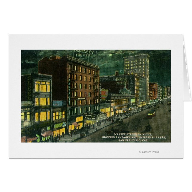 Market St at Night, Pantages, Kaisertheater (Vorderseite (Horizontal))