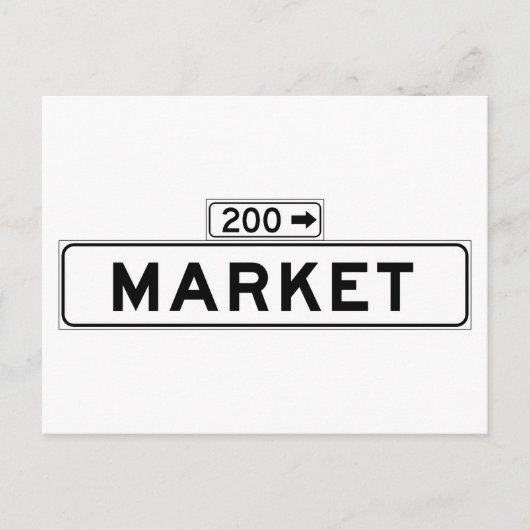 Market St, San Francisco Street Sign Postkarte (Vorderseite)