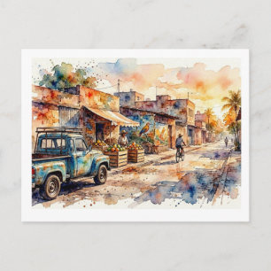 Market Street in Tijuana, Mexiko, Postkarte