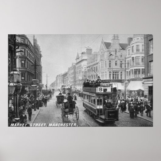 Market Street, Manchester, c.1910 Poster (Vorne)