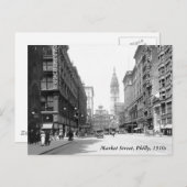 Market Street, Philly, 1910er Postkarte (Vorne/Hinten)