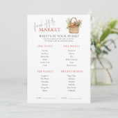 Market What in Purse Brautparty Game Card Einladung (Stehend Vorderseite)