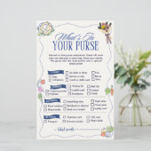 Market What in Your Purse Game Bridal Shower  (Stehend Vorderseite)