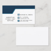 Marketing-Berater Blue & WhiteBusiness Card Visitenkarte (Vorne/Hinten)