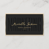 Marketing Beruflich Elegantes Schwarzes Imitat Gol Visitenkarte (Vorderseite)