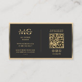 Marketing Beruflich Elegantes Schwarzes Imitat Gol Visitenkarte (Rückseite)