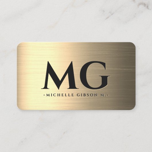 Marketing Black Imitats Gold Monogram Elegant Mode Visitenkarte (Vorderseite)