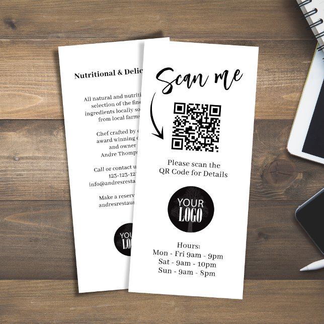 Marketing Broschüre Logo Einfache QR-Code Werbekarte