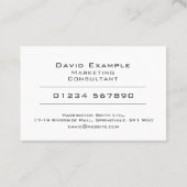 Marketing Consultant beim Foto des Inhabers Visitenkarte (Rückseite)