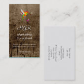 Marketing Consultant, Initials, Hummingbird-Logo Visitenkarte (Vorne/Hinten)