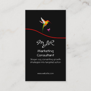 Marketing Consultant, Monogram, Hummingbird Logo Visitenkarte