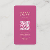 Marketing des modernen Unternehmens Pink Monogram Visitenkarte (Rückseite)