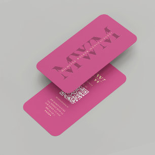 Marketing des modernen Unternehmens Pink Monogram Visitenkarte