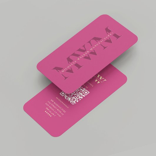 Marketing des modernen Unternehmens Pink Monogram Visitenkarte
