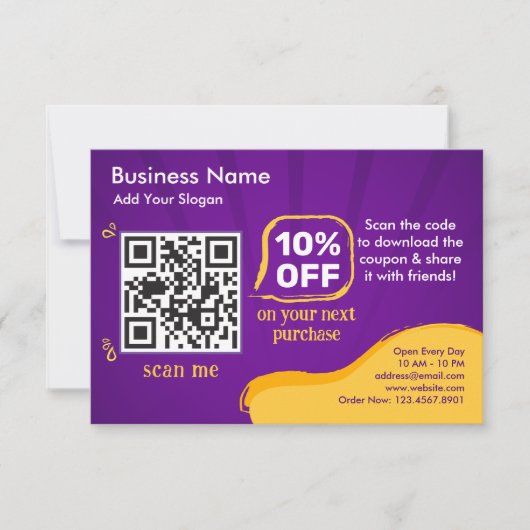 Marketing Discount QR Code To Scan For Customer Karte (Vorderseite)