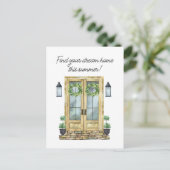 Marketing "Front Door Summer Real Anwesen" Postkarte (Stehend Vorderseite)