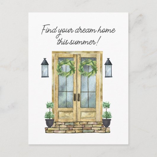 Marketing "Front Door Summer Real Anwesen" Postkarte (Vorderseite)