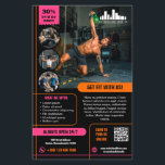 Marketing für das Sonderangebot in Rosa mit Logo Flyer<br><div class="desc">Marketing-Flyer für kleine Unternehmen, wie ein Fitnessraum oder ein persönlicher Trainer, mit schwarzem Hintergrund und leuchtend orangefarbenen und rosa Akzenten. Fügen Sie Fotos hinzu, um zu zeigen, was Sie Ihren Kunden und Kunden bieten können, vier auf einer Seite und ein großes Foto auf der Rückseite. Fügen Sie Ihren Sonderrabatt hinzu,...</div>