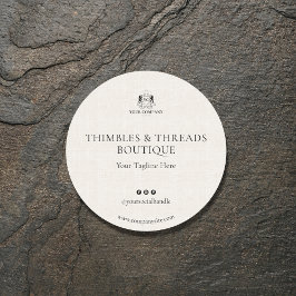 Marketing für elegante Linen Business-Logos Runder Aufkleber