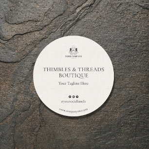 Marketing für elegante Linen Business-Logos Runder Aufkleber