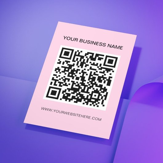 Marketing für QR-Code mit schlichter Rosa-Werbung Flyer