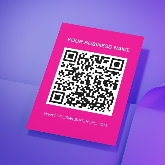 Marketing für QR-Werbecode in rosa Flyer