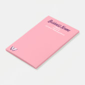 Marketing für Unternehmen personalisiert rosa Post-it Klebezettel (angewinkelt)