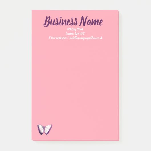 Marketing für Unternehmen personalisiert rosa Post-it Klebezettel (Vorderseite)
