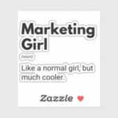 Marketing Girl Funny Marketer Definition Aufkleber (Blatt)