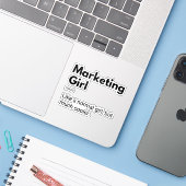 Marketing Girl Funny Marketer Definition Aufkleber (Laptop mit iPhone)