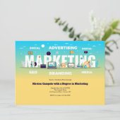 Marketing Grad Einladung (Stehend Vorderseite)