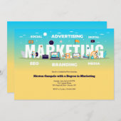 Marketing Grad Einladung (Vorne/Hinten)