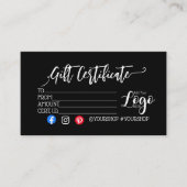 MARKETING IHRES LOGO-Geschenkgutscheins hinzufügen Visitenkarte (Vorderseite)