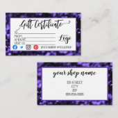 MARKETING IHRES LOGO-Geschenkgutscheins hinzufügen Visitenkarte (Vorne/Hinten)